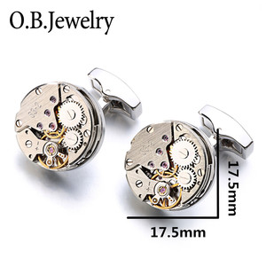 OB Gioielli <span class=keywords><strong>da</strong></span> <span class=keywords><strong>Uomo</strong></span> Movimento Orologio <span class=keywords><strong>Gemelli</strong></span> Di Immobili Steampunk Gear Orologio Meccanismo Oro <span class=keywords><strong>gemelli</strong></span> Per Mens - Product Image 6