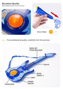 Instrument de musique jouet électrique Musical Cool Guitar Play Set Rock Plastic Guitar Toy for Kids - Product Image 5