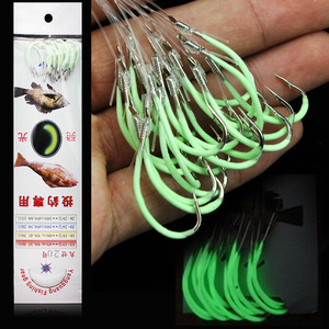 Peche Emulational Fishskin Bait Fishing Tackle Carp Luminous Ise String Hooks Barbed Fishhooks