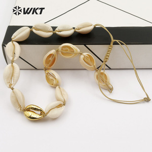 WT-JN036 all'ingrosso nuovi gioielli naturali fai da te in arrivo eleganti con <span class=keywords><strong>oro</strong></span> 24 carati per <span class=keywords><strong>collana</strong></span> di conchiglie bianche regalo di compleanno ragazza - Product Image 3