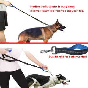 Correa de nailon para perro, accesorio manos libres para correr, cuerda elástica retráctil con bolsa para la cintura, venta al por mayor - Product Image 5