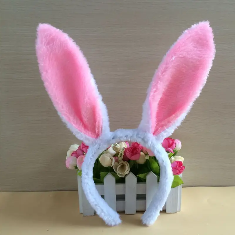 Cute Lovely Plush Long Rabbit Ears Hair Band Women Girl Bunny Headband Headwear Ear Decorations Hair Accessories for Cosplay