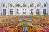 Tapis rouge de mosquée en laine Axminster belge fait main sur mesure pour l'extérieur
