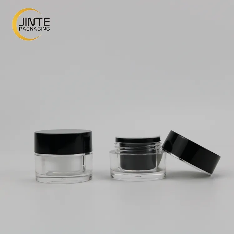 5g Mini Size Cosmetic Sample Packaging Double Wall Clear Acrylic Plastic Round Jar for Nail UV Gel Container Pot