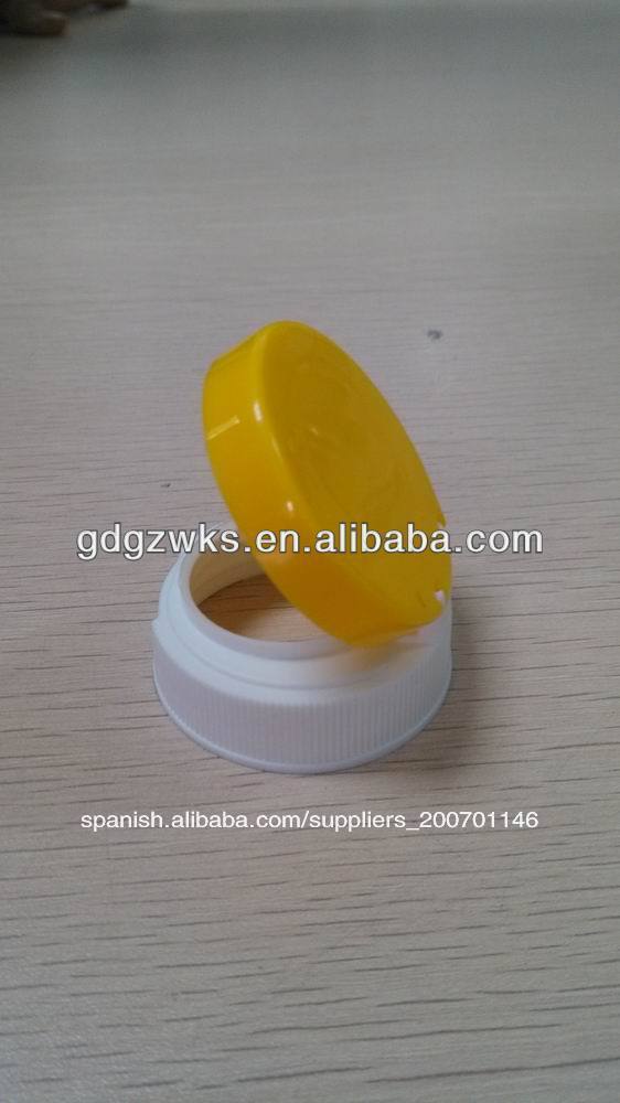 38mm amarillo de plástico pp flip top botella de fabricación de la tapa