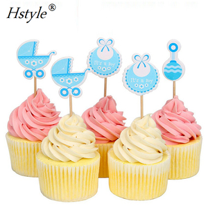 Decorazioni per <span class=keywords><strong>festa</strong></span> di compleanno 18 pezzi per Cupcake Baby Shower <span class=keywords><strong>è</strong></span> una <span class=keywords><strong>festa</strong></span> per bambini decorazioni torta rosa/blu PQ327 - Product Image 2