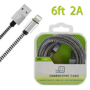 Haute qualité Haute Vitesse Téléphone Câbles De Charge Rapide De Type Tressés En Nylon de Câble Micro Usb Câble de Données pour Iphone Chargeur