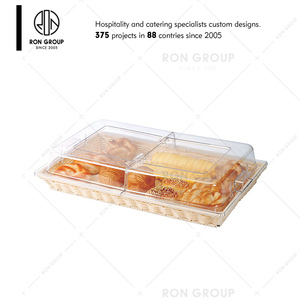 Cestini Portaoggetti in Vimini Intrecciato Fatti a Mano con Coperchio in Acrilico per Ristoranti, Personalizzabili per Pane, Frutta, Verdura e Artigianato - Product Image 3