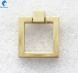 China fabricante ouro quadrado gota anel puxar botões para o armário