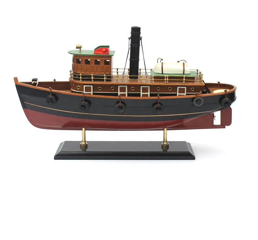 항해 나무 장식 TugBoat 수공예품 기념품 선박 모델 보트 선물