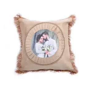 Housse de coussin décorative à Sublimation, taie d'oreiller vierge, pour les cadeaux de mariage/de noël, 18x18 pouces, livraison gratuite