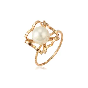 15374 xuping latest gold design romantic white pearl 18k gold plated women jewelry