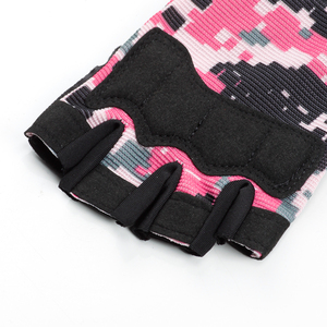 <span class=keywords><strong>Guanti</strong></span> da ginnastica donna senza dita per allenamento con <span class=keywords><strong>Bodybuilding</strong></span> rosa mimetico di Design personalizzato - Product Image 5