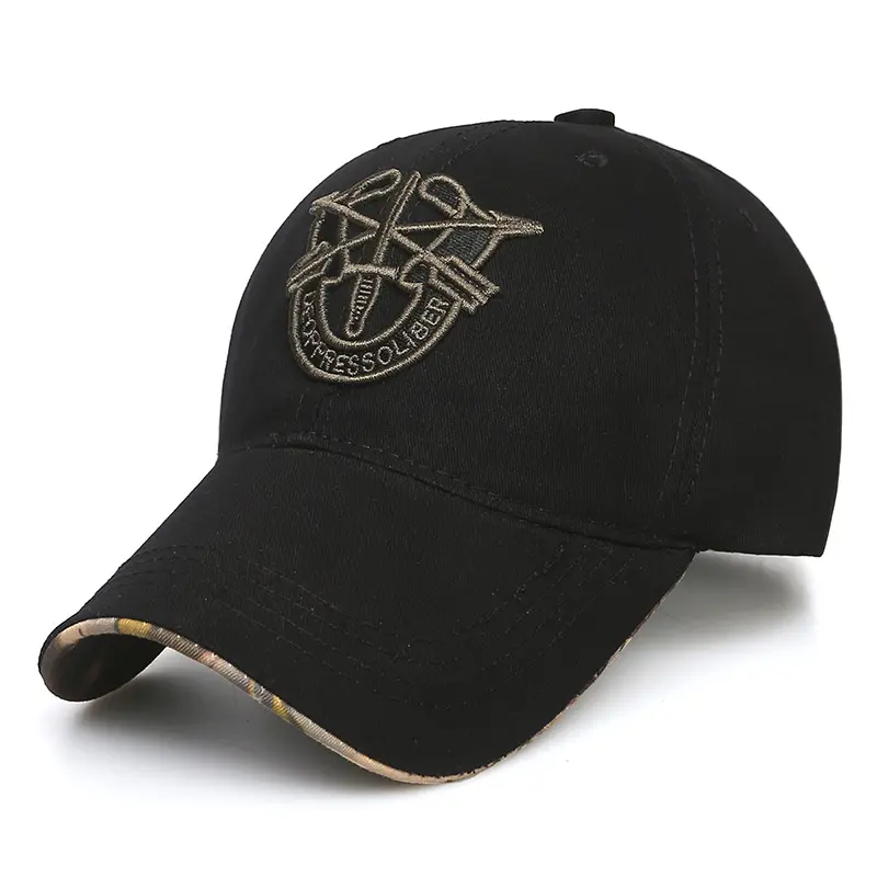 Sombrero de camionero personalizado con logotipo bordado de algodón a granel, sombrero de béisbol deportivo de 6 paneles, gorra para correr