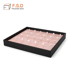 Индивидуальный функциональный розовый Органайзер FSD для ювелирных изделий из искусственной кожи, поднос для украшений, органайзер для ожерелья, серег, кольца - Product Image 3