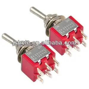 Red Duplo Pólo Duplo Lance Toggle Switch On-Off 6 Pinos Mudança Auto