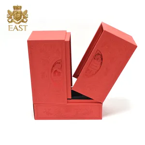 Wholesale customize folding red wedding favor box solid perfume packaging ,paper cosmetic packaging
