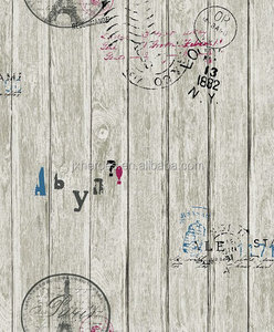 Vintage Stil Serie Poststempels Gemusterten Holz Hintergrund Zimmer Dekorative <span class=keywords><strong>Vinyl</strong></span> Tapete - Product Image 4