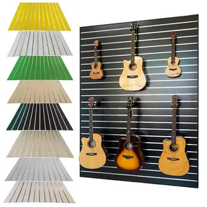 Melamine Groove T Slot Mdf or Slotwall Melamine Mdf Slotted Board Wood Grain Indoor Slatwall Panel Display Stand Slotted Board