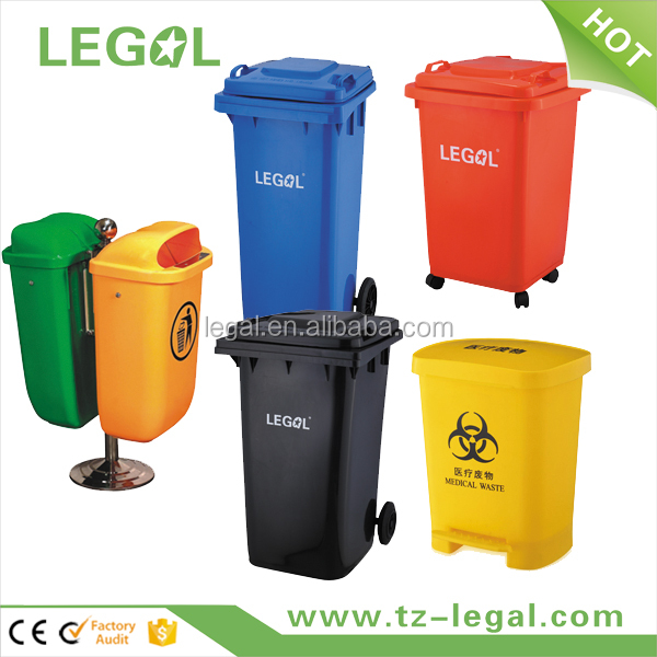 2 Ruedas 120L Plástico Bin para el Almacén Industrial Basura Bin