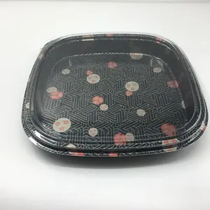 SM1-3112Sakura Dùng Một Lần Takeout Sushi Thực Phẩm Salad Hộp Nhựa Với In Ấn