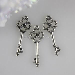 Porte-clés breloques classiques, squelette en alliage <span class=keywords><strong>de</strong></span> Zinc, pour conception <span class=keywords><strong>de</strong></span> <span class=keywords><strong>bijoux</strong></span>, pendentif, 21x9mm, fournitures pour la <span class=keywords><strong>fabrication</strong></span> <span class=keywords><strong>de</strong></span> <span class=keywords><strong>bijoux</strong></span> - Product Image 2