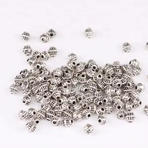 Small Hole Bead Spacer Tiny Wrinkle Alloy Antique Seed Metal Alloy Bead For DIY Bracelet Necklace Jewelry Making Accessories