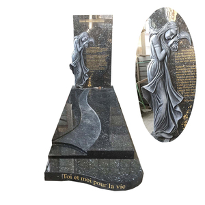 Pierre à bascule pour femme, en granit, perle bleue, polissage élevé, avec statue de femme - Product Image 1