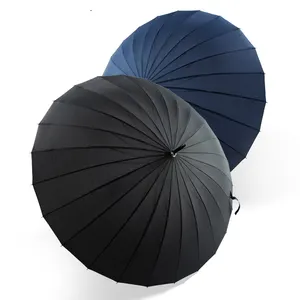 umbrella straight 24 inch custom logo print China manufacture 24 ribs windproof for the rain auto open straight umbrellas