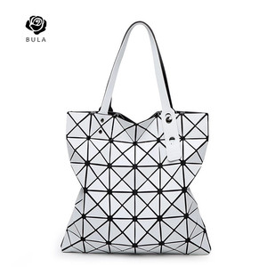 Di alta qualità Casual tracolla pieghevole Bao geometrica con cerniera a forma di diamante Patchwork Tote Tote <span class=keywords><strong>vernice</strong></span> <span class=keywords><strong>vernice</strong></span> Patchwork a tracolla per le donne
