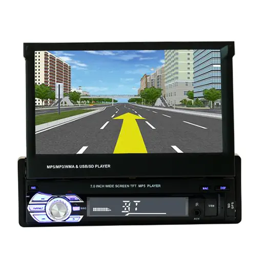 Evrensel Fit 1Din 7 inç HD dokunmatik ekran geri çekilebilir araba MP5 oynatıcı araba radyo DVD OYNATICI