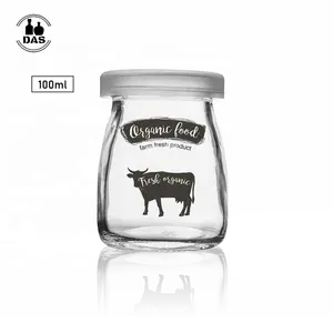 Transparent 100ml yogurt glass jam pudding jar for milkshake mousse cup