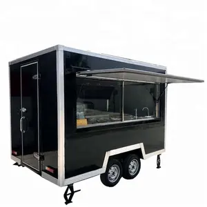 Vierkante Voedsel Trailer Mobiele Keuken Catering Voedsel Bus Voedsel Winkelwagen