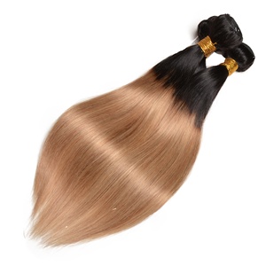 Ombre 1 b27 fasci di <span class=keywords><strong>capelli</strong></span> umani indiani grezzi dritti di colore cuticola allineata estensione dei <span class=keywords><strong>capelli</strong></span> umani vergini per donne in bianco e nero - Product Image 3