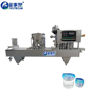 Auto 2 4 6 8 lines plastic drinking mineral water cup filler and Fostream sealer for beverage and food