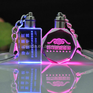 3D Laser <strong>Engraved</strong> Animal Photo LED Crystal Keychains for Couples <strong>Key</strong> <strong>Rings</strong> Promotional Souvenir Gift - Product Image 6