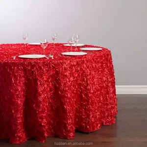 Romântico elegante tecido de cetim multi-sized rosette toalha de mesa