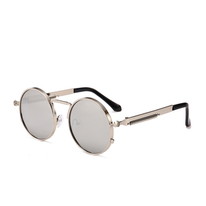 10336 <span class=keywords><strong>Occhiali</strong></span> <span class=keywords><strong>da</strong></span> <span class=keywords><strong>Sole</strong></span> Superhot Retrò Vintage Rotondi in Metallo Stile Steampunk - Product Image 4