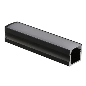 6063-T5 aluminum alloy black aluminum LED profiles surface mounted extruded LED channel for home decoration