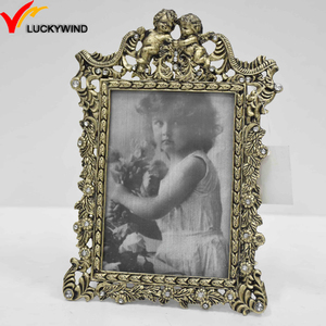 Luckywind Jewelled Small Vintage Metal <strong>Picture</strong> Photo <strong>Frames</strong> for <strong>Wedding</strong> - Product Image 4
