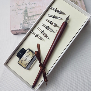 Set di penne In legno per <span class=keywords><strong>calligrafia</strong></span> Set di 6 <span class=keywords><strong>pennini</strong></span> In 1 inchiostro stazionario Set di penne regalo - Product Image 2