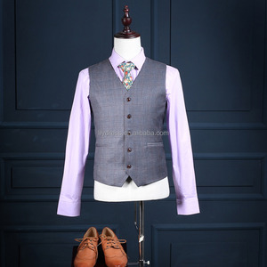 Check Grid colletto con visiera formale <span class=keywords><strong>maschile</strong></span> smoking su misura Costume 3 pezzi giacca gilet pantaloni NA28 abiti con pantaloni doppio seno - Product Image 5