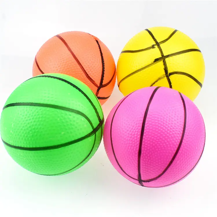 High quality 10cm PVC Plastic Multi-color Outdoor Sport Inflatable Toy Basketball For Boys