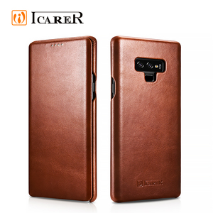 Funda de teléfono móvil con Tapa de cuero genuino de alta calidad para Samsung, funda para Galaxy Note 9