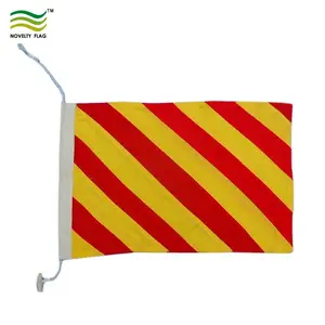 Personalizado Código Internacional Sinal Marinho Náutico Alferes Poliéster Bunting Laranja Vento Iate Navio Barco Bandeiras com corda e alternância