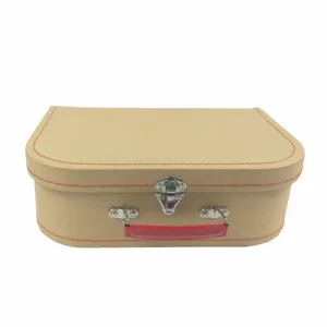 Custom christmas kraft paper cardboard favor suitcase gift cutlery set packaging box with stainless steel handle