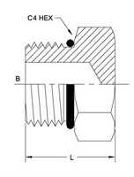 Acero al Carbono SAE de Fabricación Zhejiang #   Conector de Manguera Hidráulica 090109A, Zincado, Rosca UNF ORB, Accesorios de Tubería Hexagonales Huecos