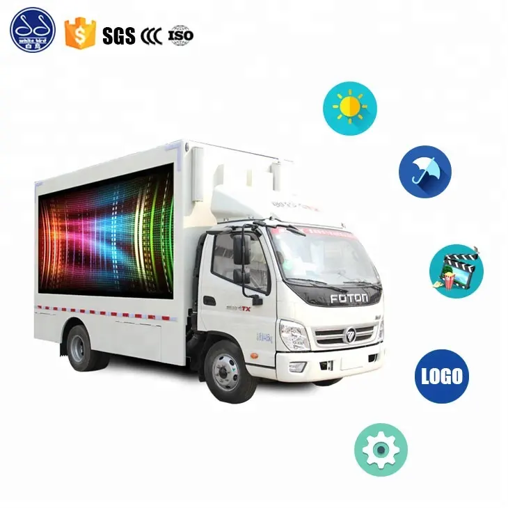 P6 आउटडोर मोबाइल एलईडी वीडियो ट्रक/कार/वैन विज्ञापन ट्रक