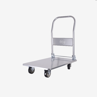 Carro de mano plegable de alta resistencia, carro de mano de acero inoxidable