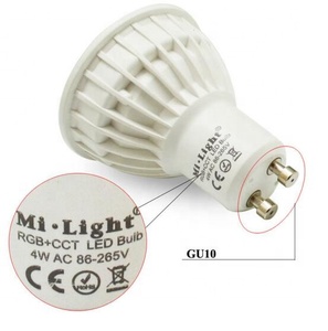 AC85-265V 4W GU10 RGB + CCT LED Dimmable LED Spotlight Bulb FUT103 2.4 Gam Không Dây Điều Khiển Từ Xa FUT092 - Product Image 3